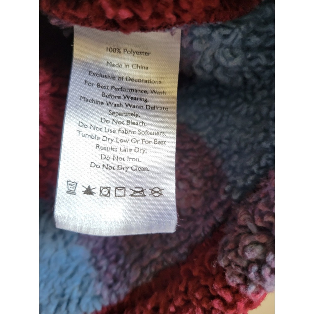 Eddie Bauer Fleece Jacket Womens Blue Purple Burgundy 1/4 Zip Pullover Fuzzy M - Picture 4 of 14